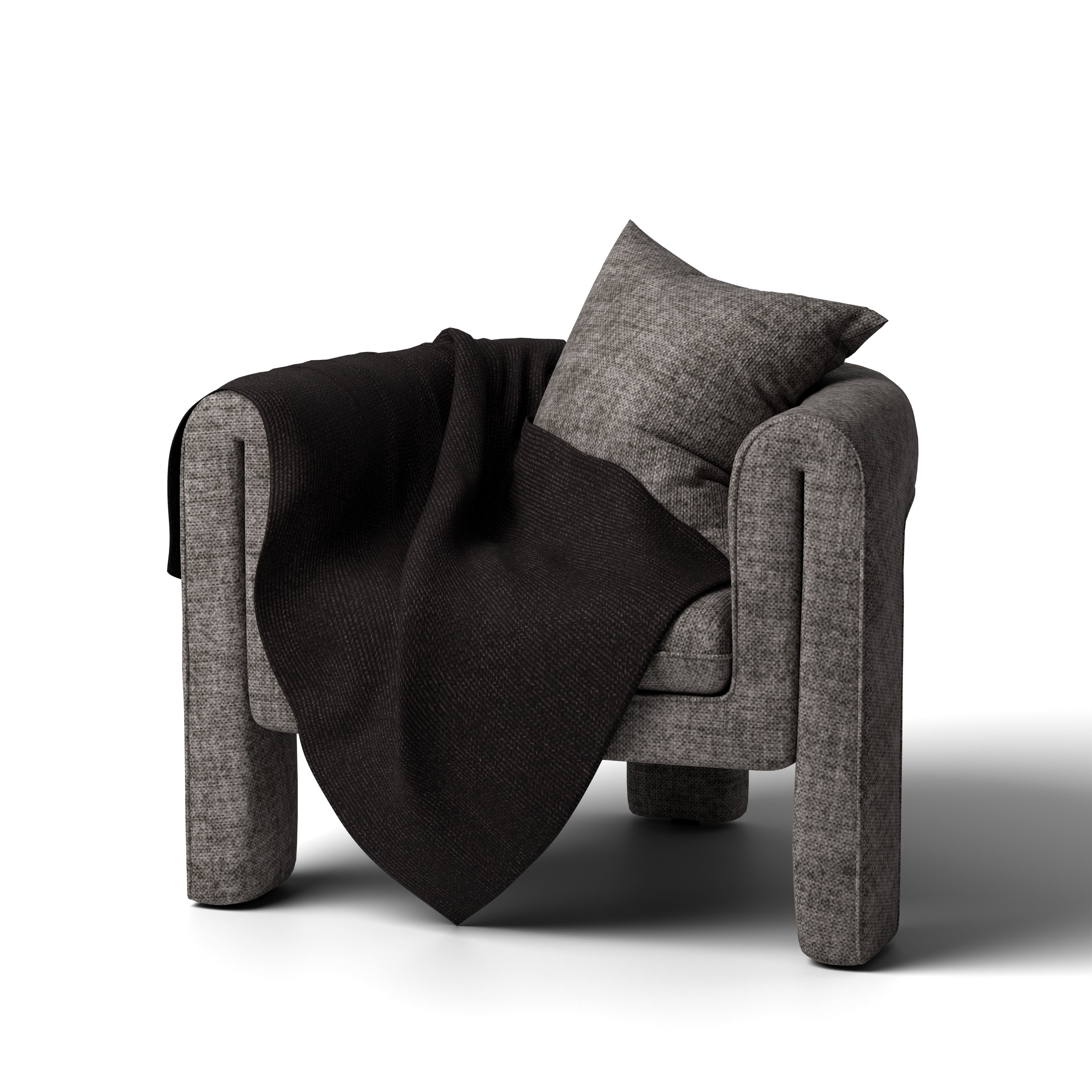 Upholstered Armchair 3D model_1