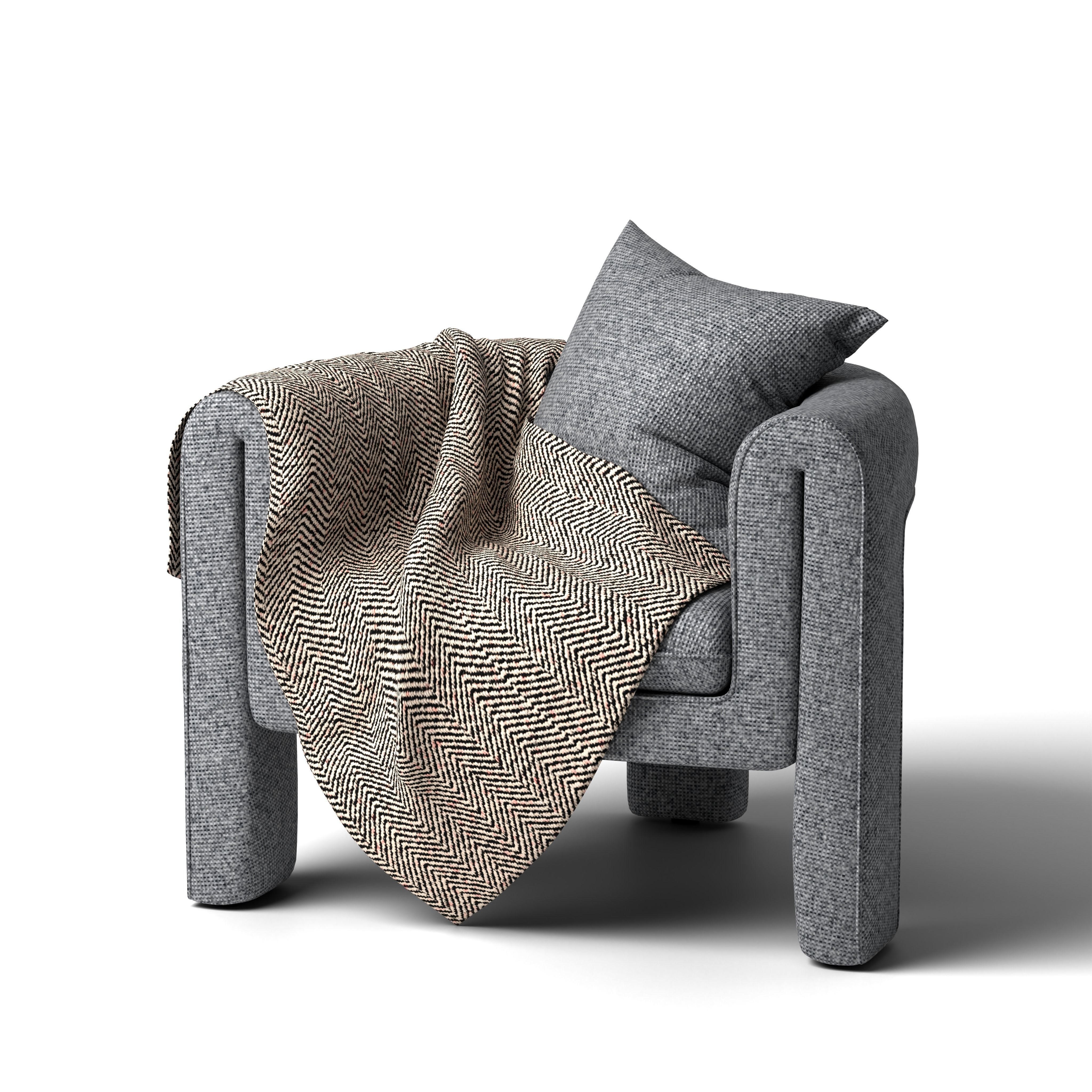 Upholstered Armchair 3D model_5