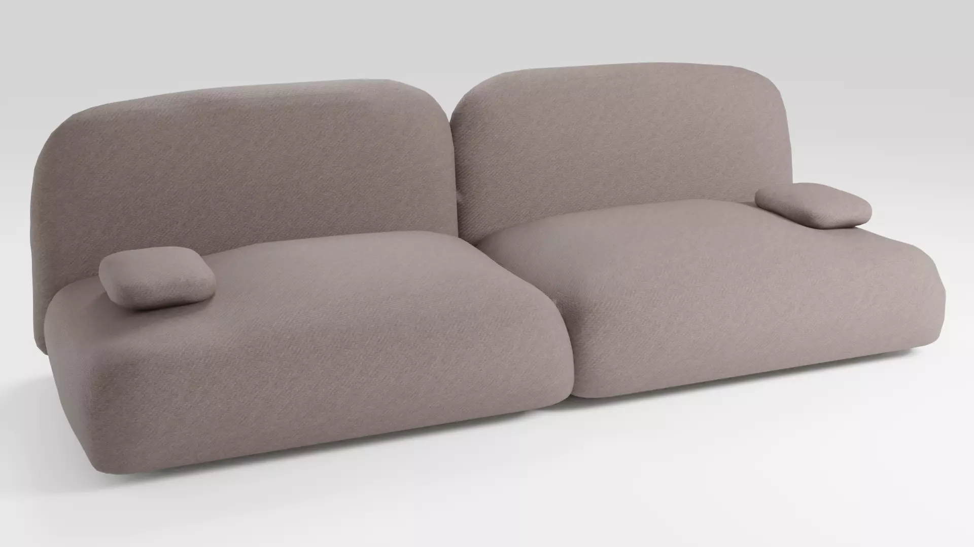 A soft sofa in brown tones upholstered in pleasant fabric 3D model_0