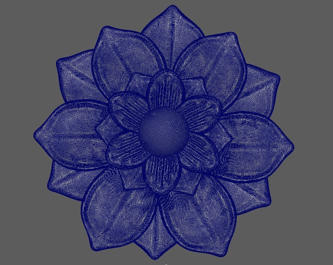 High Poly Lotus Flower 3D Print Model 3D print model_4