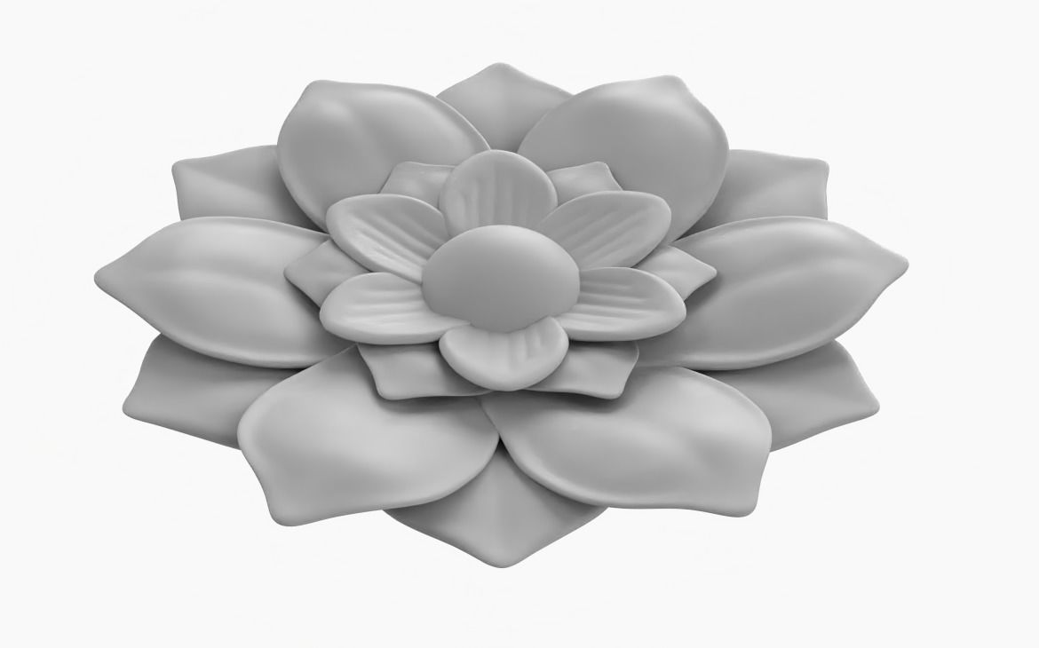 High Poly Lotus Flower 3D Print Model 3D print model_1