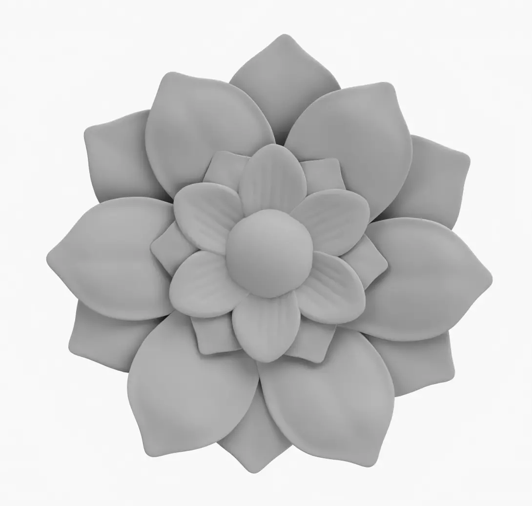 High Poly Lotus Flower 3D Print Model 3D print model_0