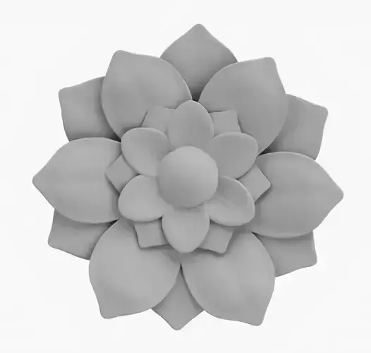 High Poly Lotus Flower 3D Print Model