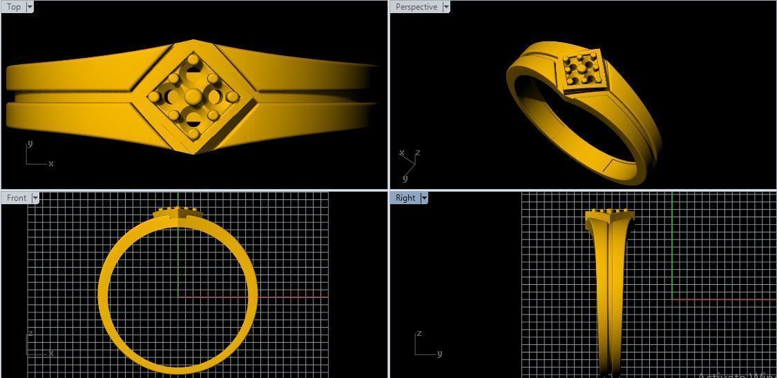 men ring 3dm file 3D print model_4