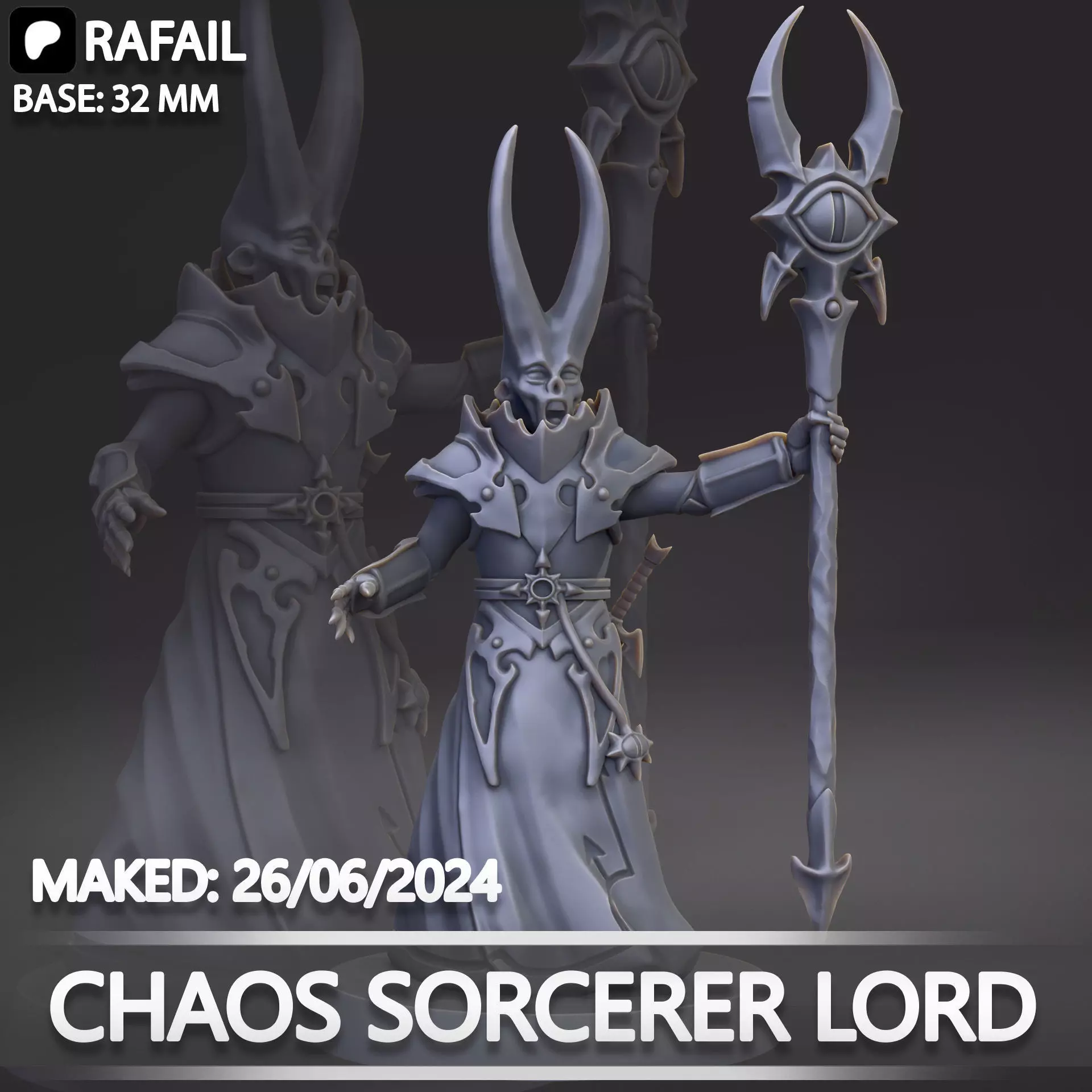 Chaos Sorcerer Lord 3D print model_0