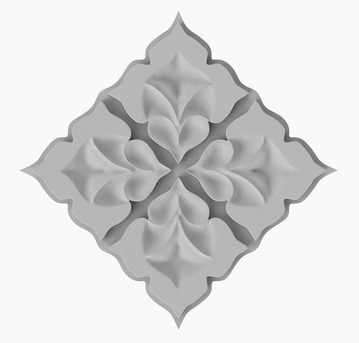 High Poly 4 Petals floral pattern 3D Print Model 3D print model