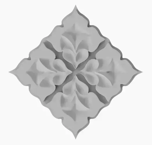 High Poly 4 Petals floral pattern 3D Print Model 3D print model