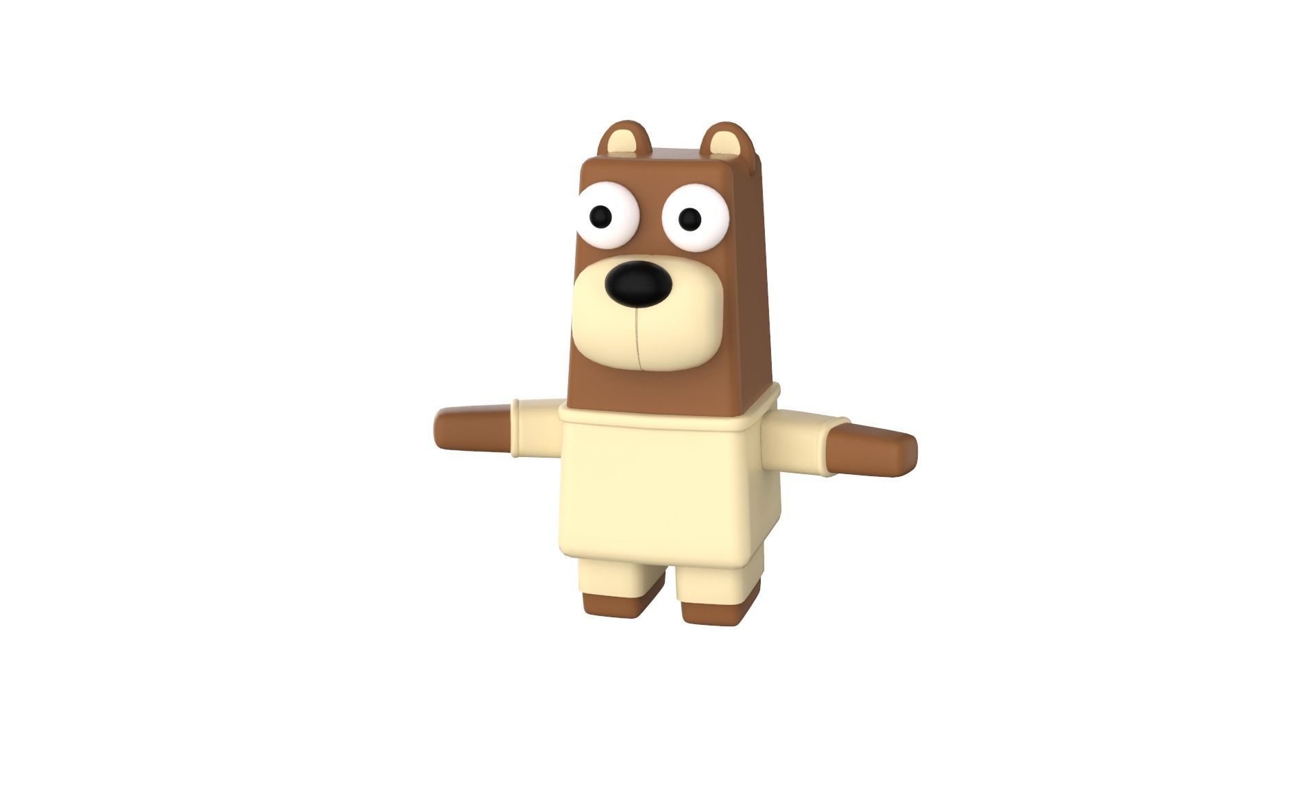 Character Animal Cartoon Pack 003 Low-poly 3D model_5