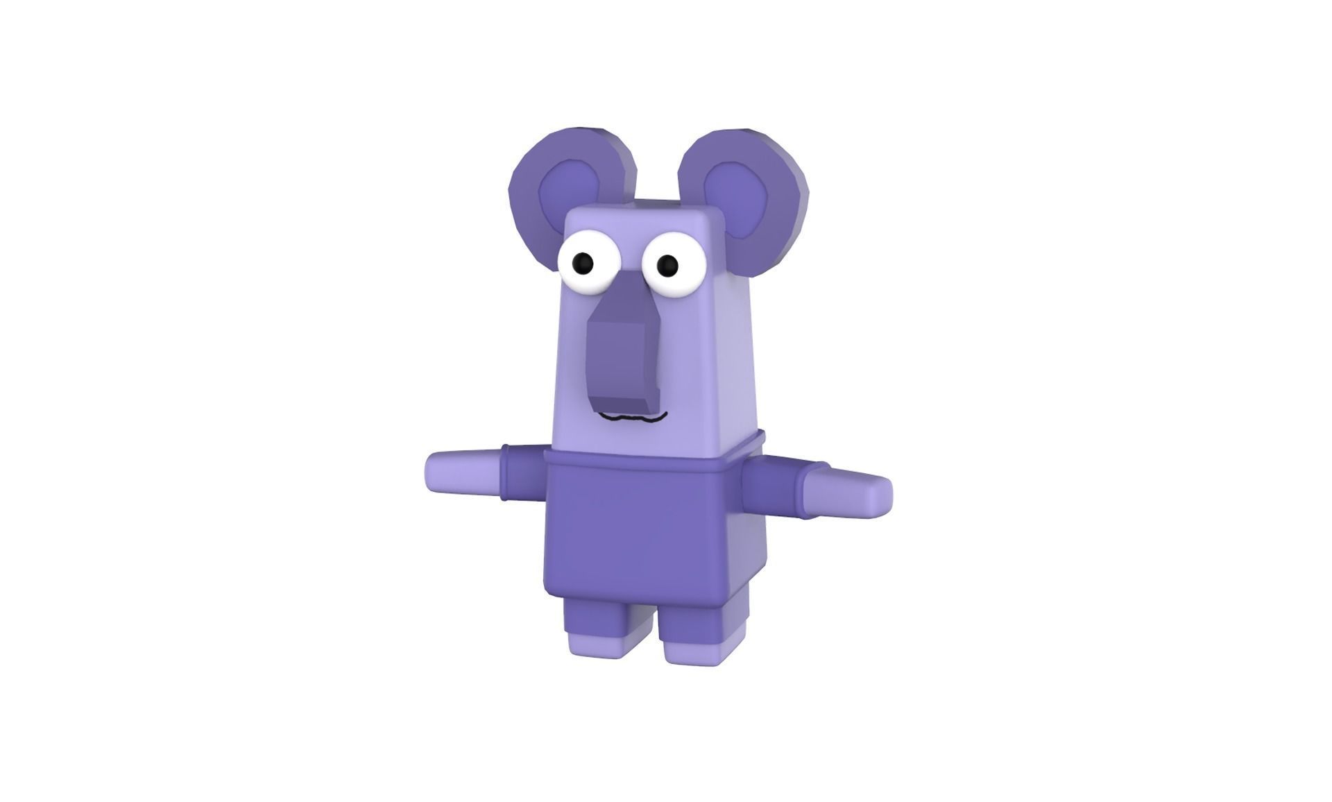 Character Animal Cartoon Pack 003 Low-poly 3D model_12