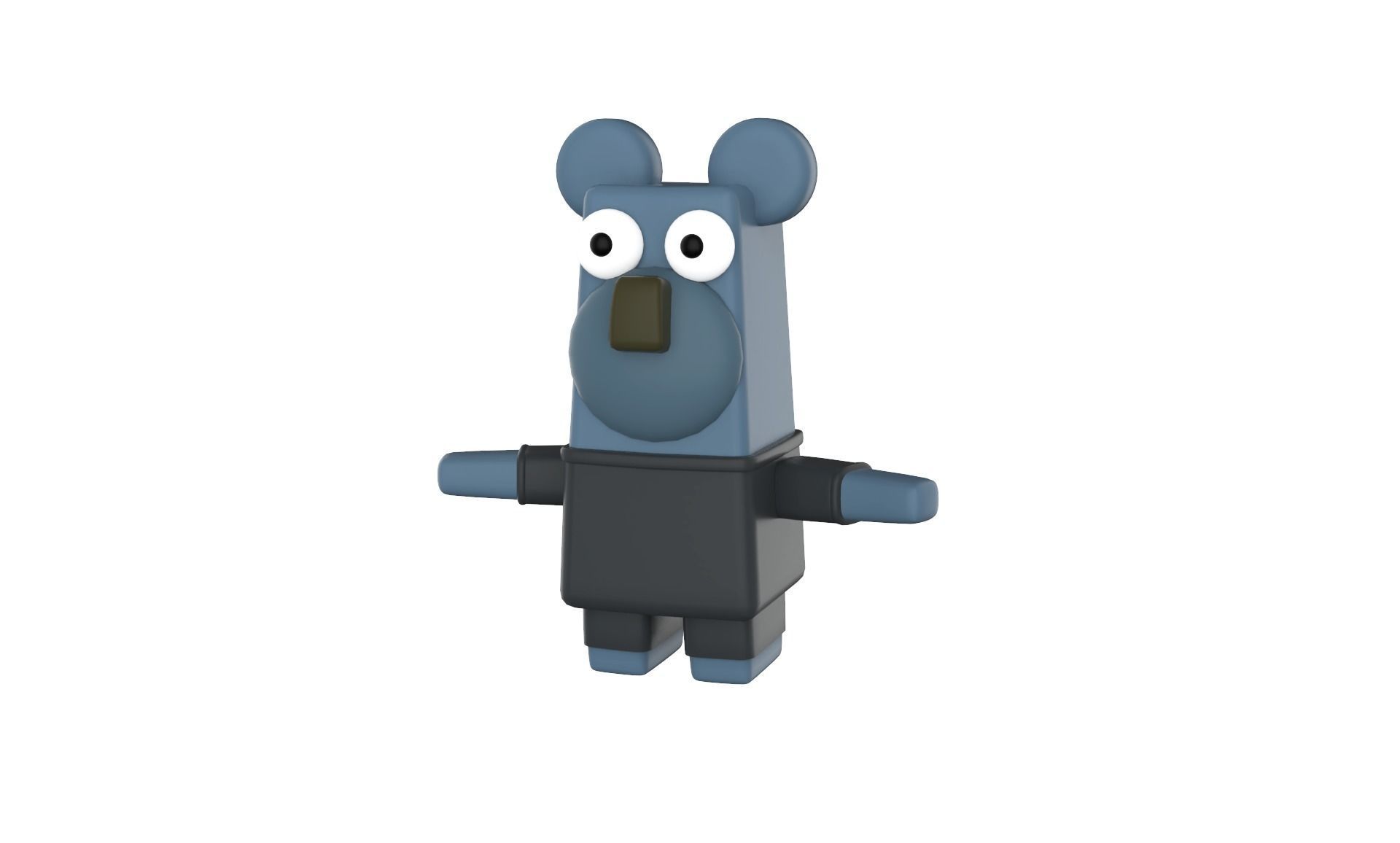 Character Animal Cartoon Pack 003 Low-poly 3D model_13