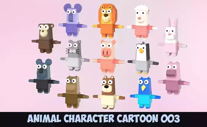 Character Animal Cartoon Pack 003