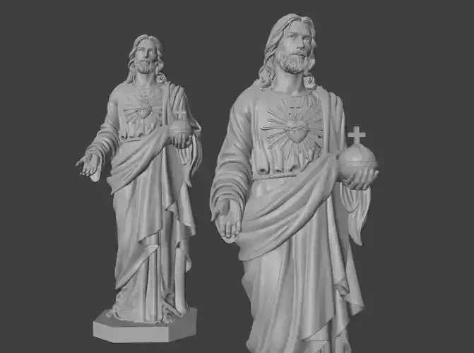Jesus with a Sacred Heart Statue 3D print model  3D print model
