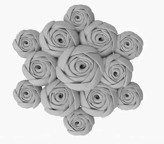 High Poly Roses 3D Print Model