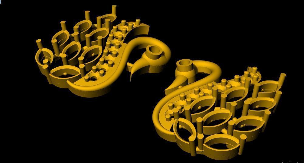 swan studs earrings 3dm file 3D print model_2