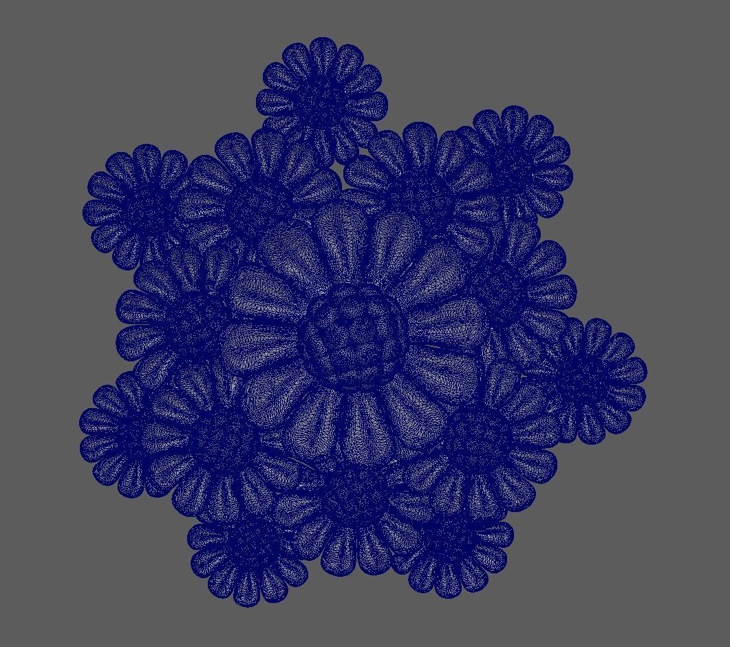 High Poly Daisy Flowers 3D Print Model 3D print model_3