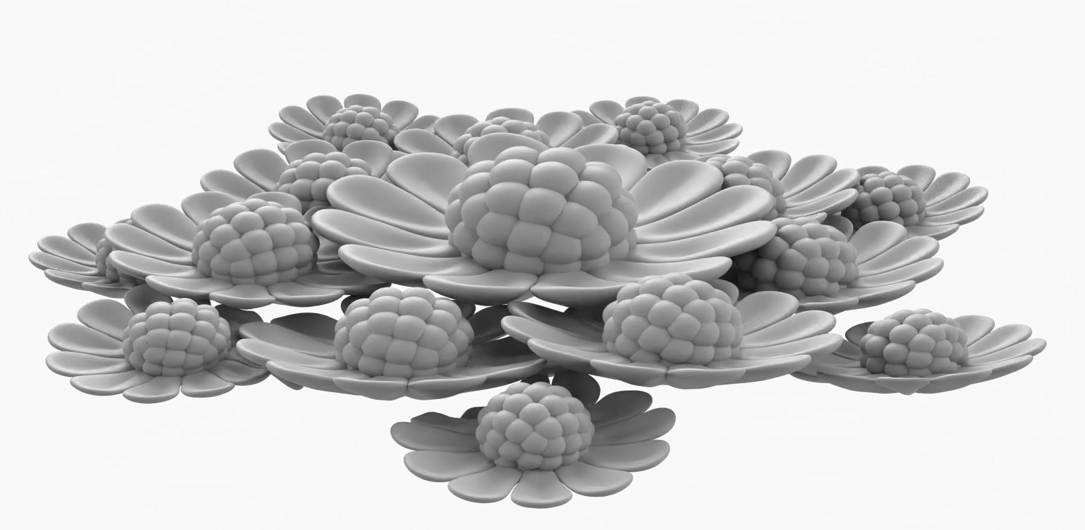 High Poly Daisy Flowers 3D Print Model 3D print model_1