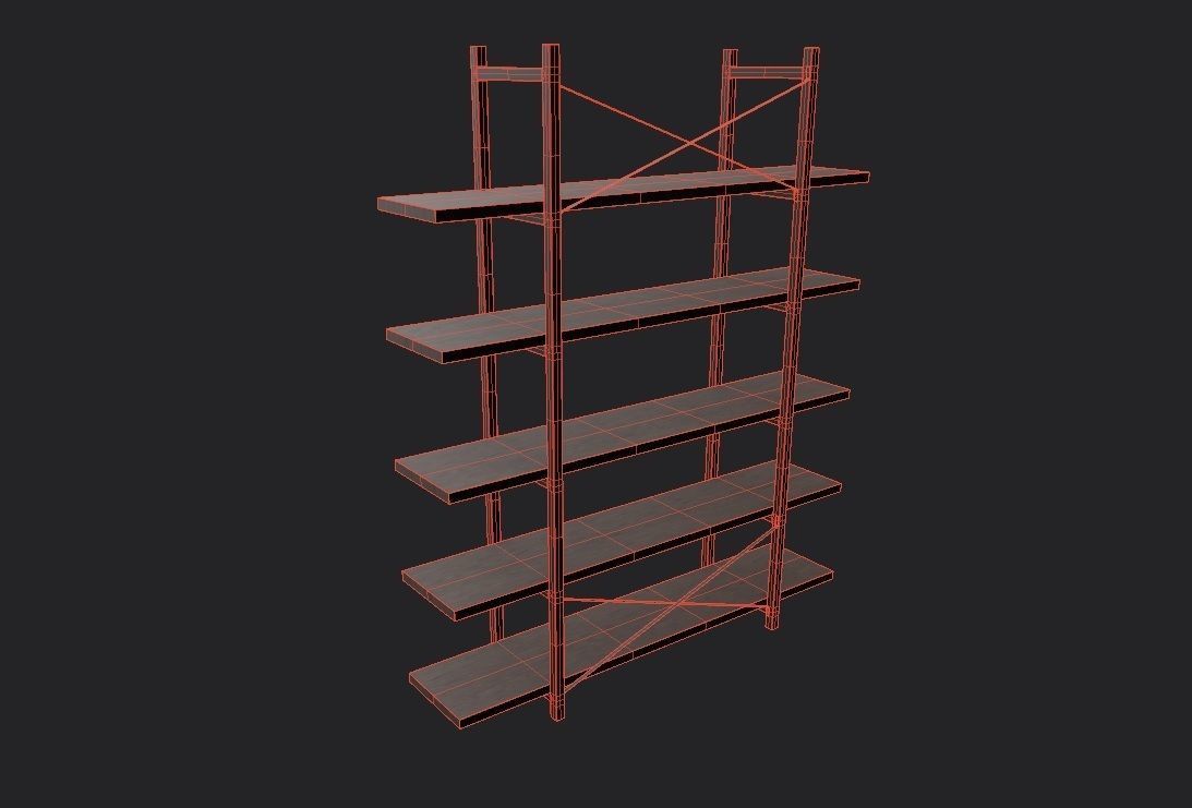 Shelf M01 Low-poly 3D model_6