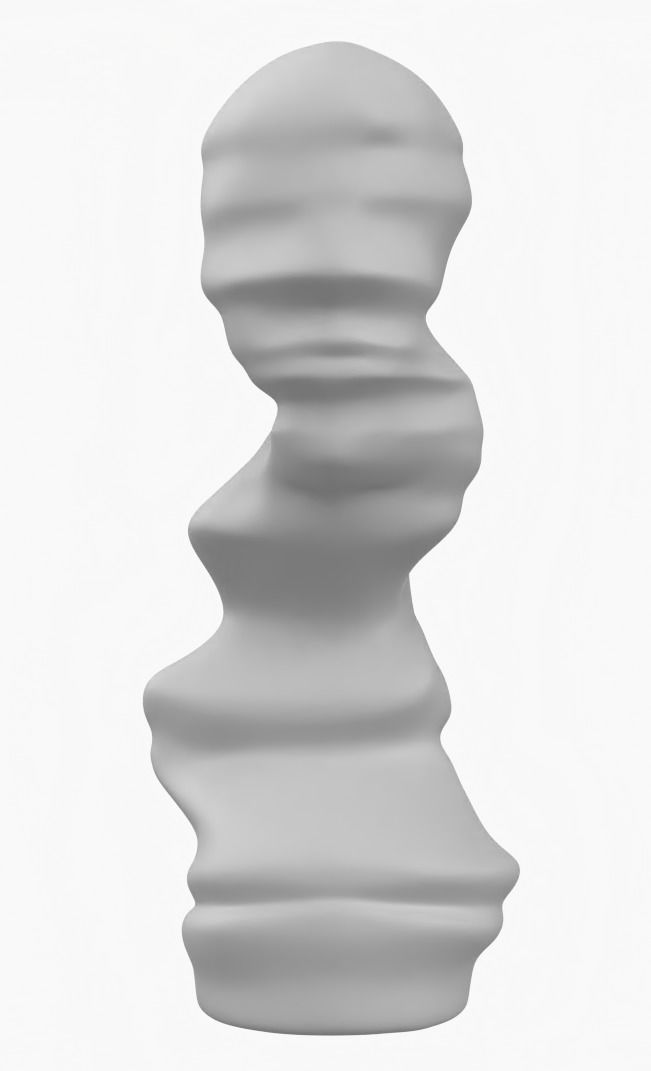 High Poly Abstract Head Sculpture 3D Print Model 3D print model_3