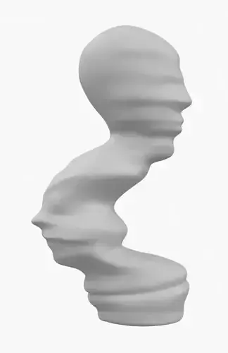 High Poly Abstract Head Sculpture 3D Print Model