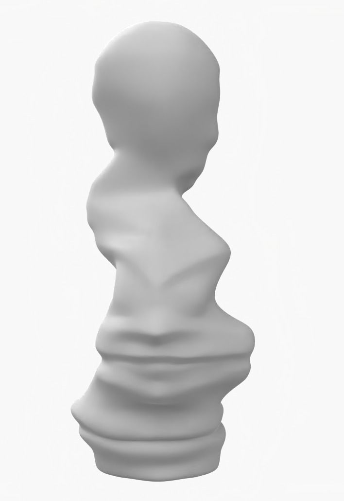 High Poly Abstract Head Sculpture 3D Print Model 3D print model_2