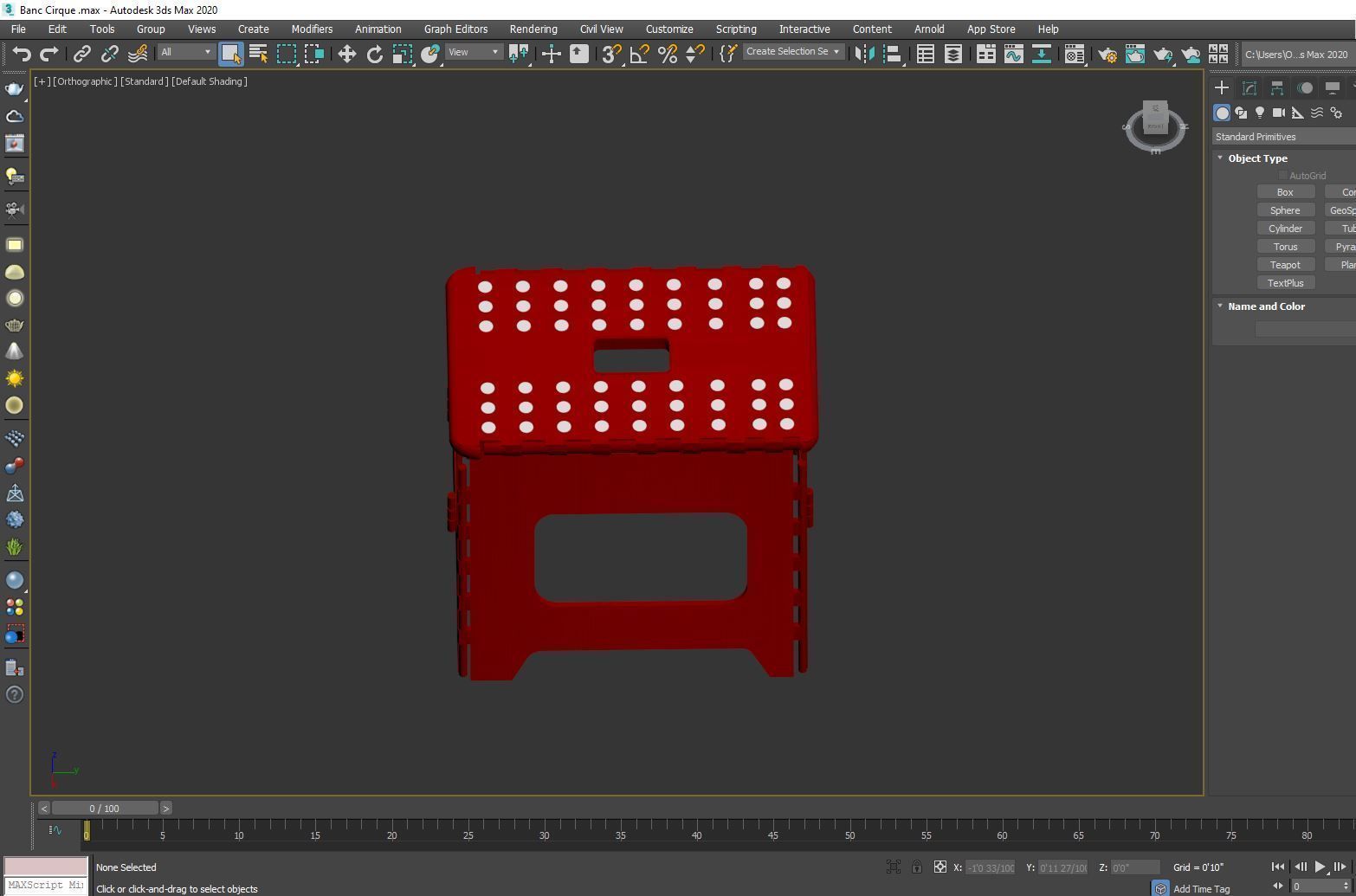 Circus Bench Low-poly 3D model_5