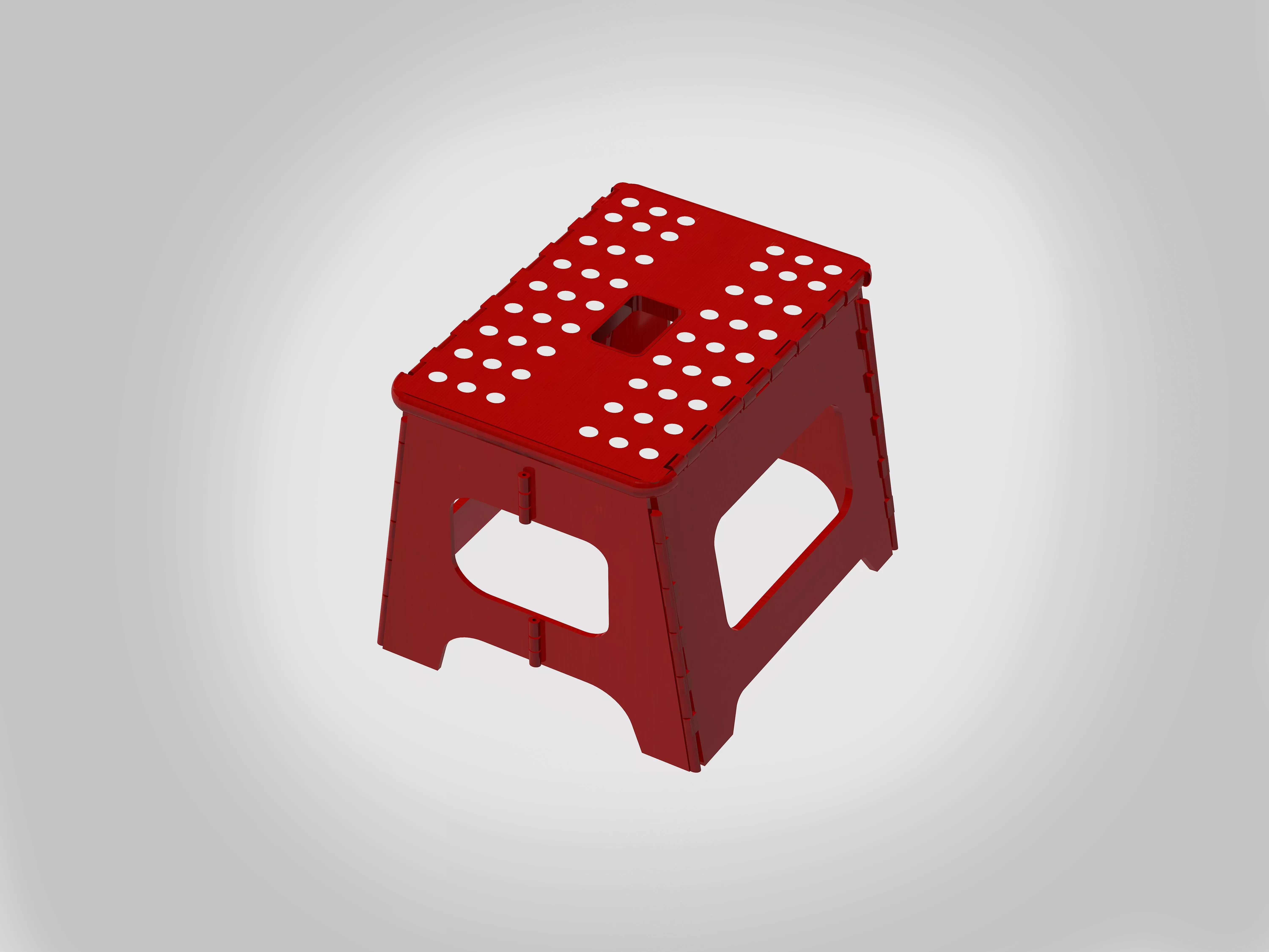 Circus Bench Low-poly 3D model_0
