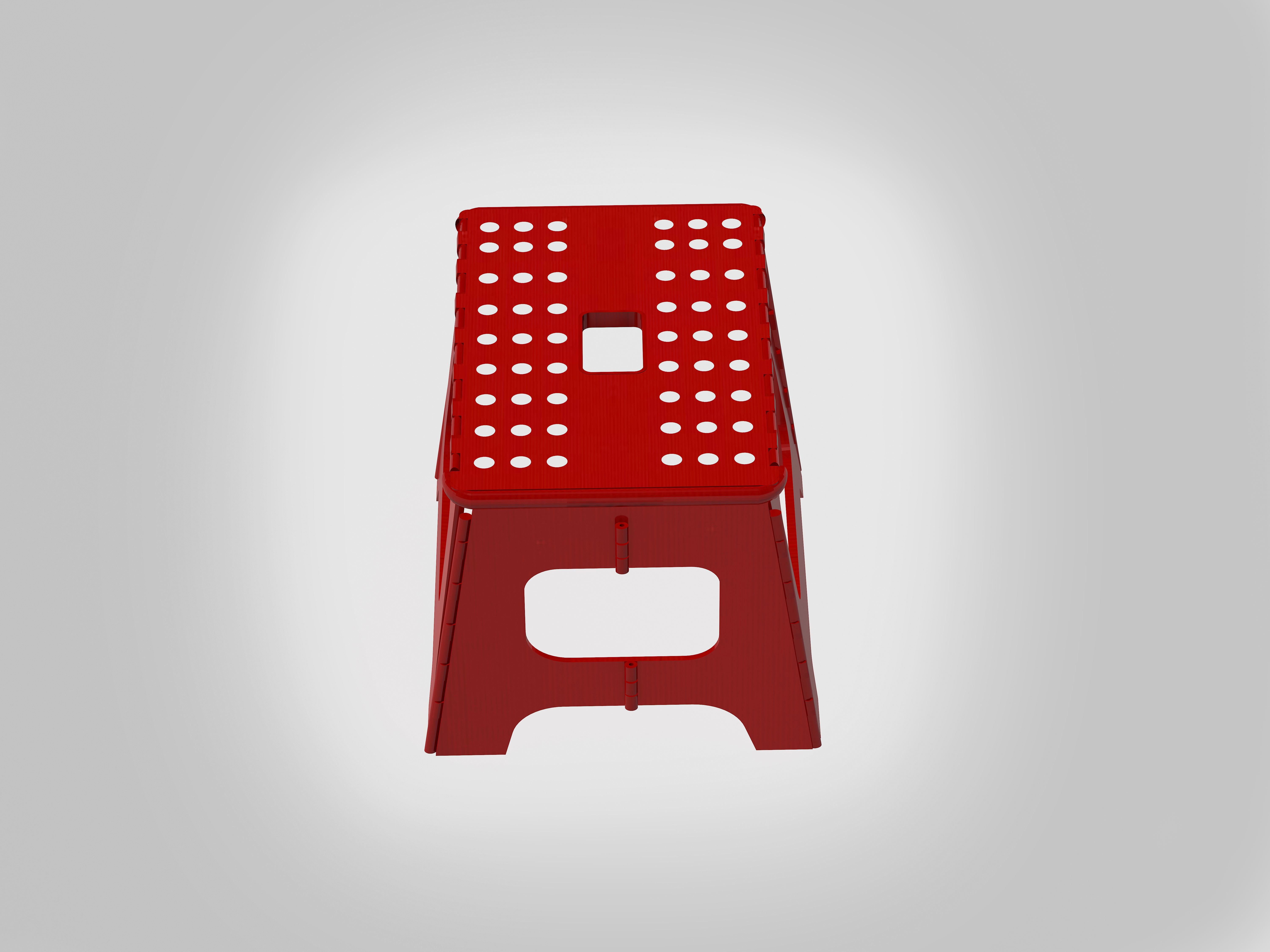 Circus Bench Low-poly 3D model_2