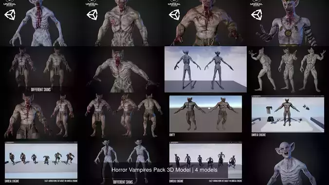 Horror Vampires Pack 3D Model