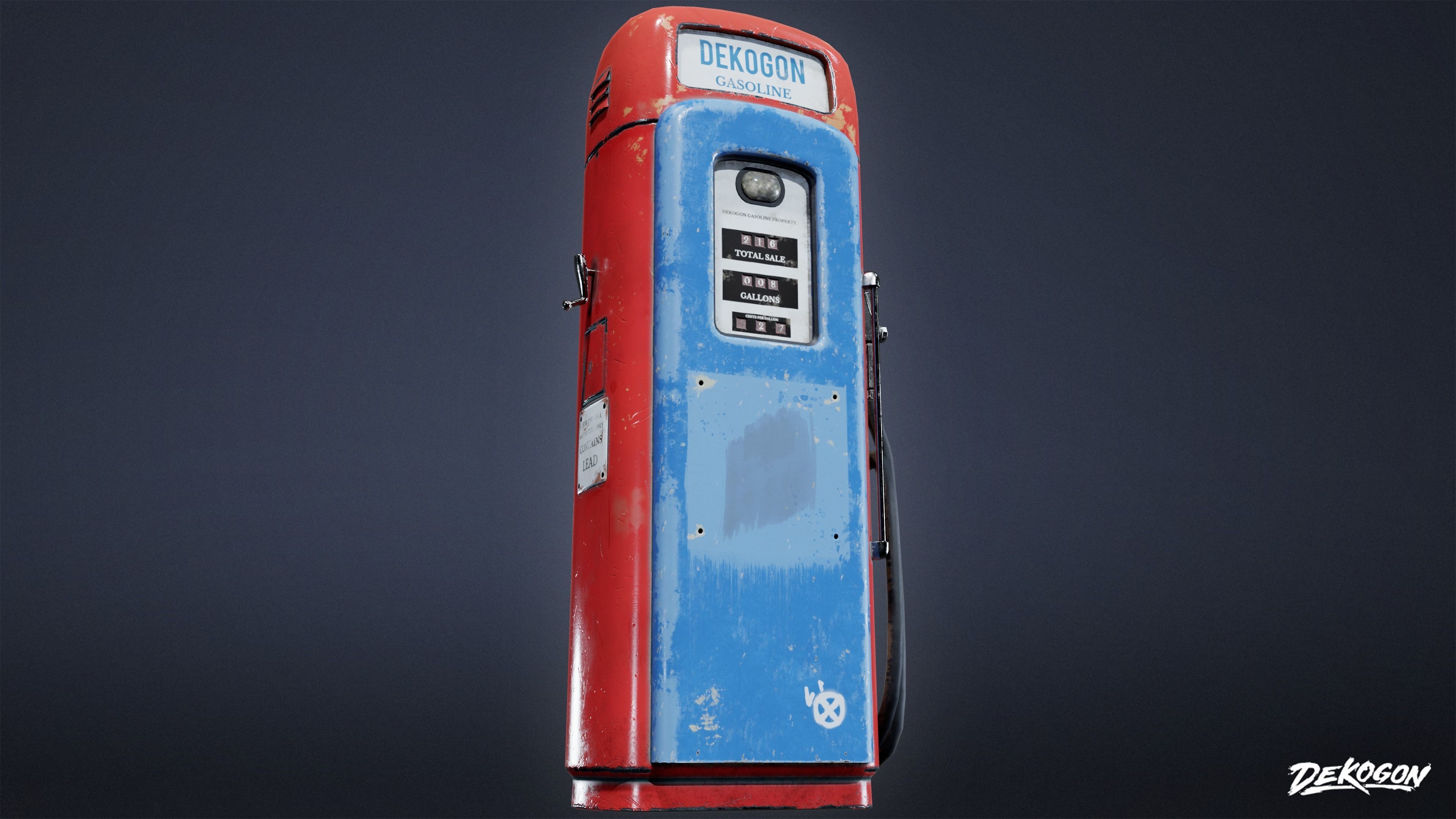 ATTIC - Old Gas Pump 01 - LOW POLY Low-poly 3D model_5