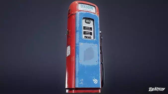 ATTIC - Old Gas Pump 01 - LOW POLY Low-poly 3D model 6
