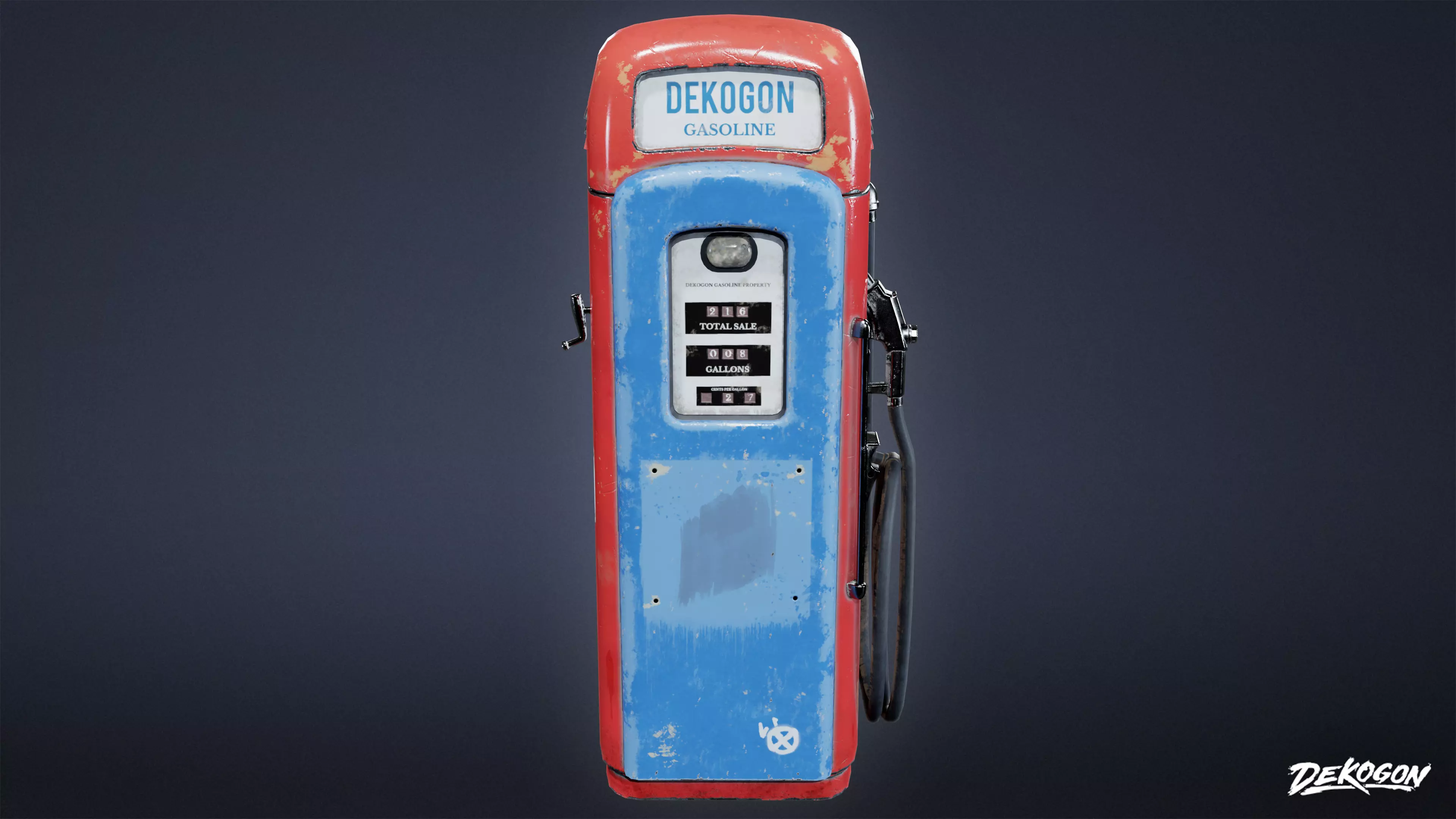 ATTIC - Old Gas Pump 01 - LOW POLY Low-poly 3D model_0