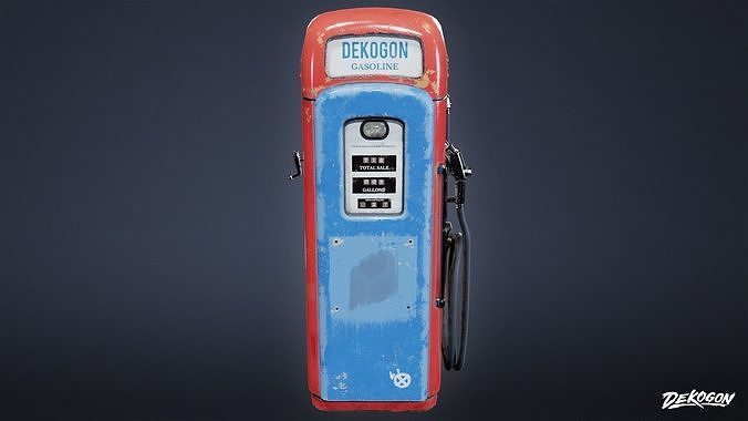 ATTIC - Old Gas Pump 01 - LOW POLY Low-poly 3D model