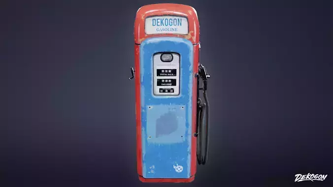 ATTIC - Old Gas Pump 01 - LOW POLY Low-poly 3D model