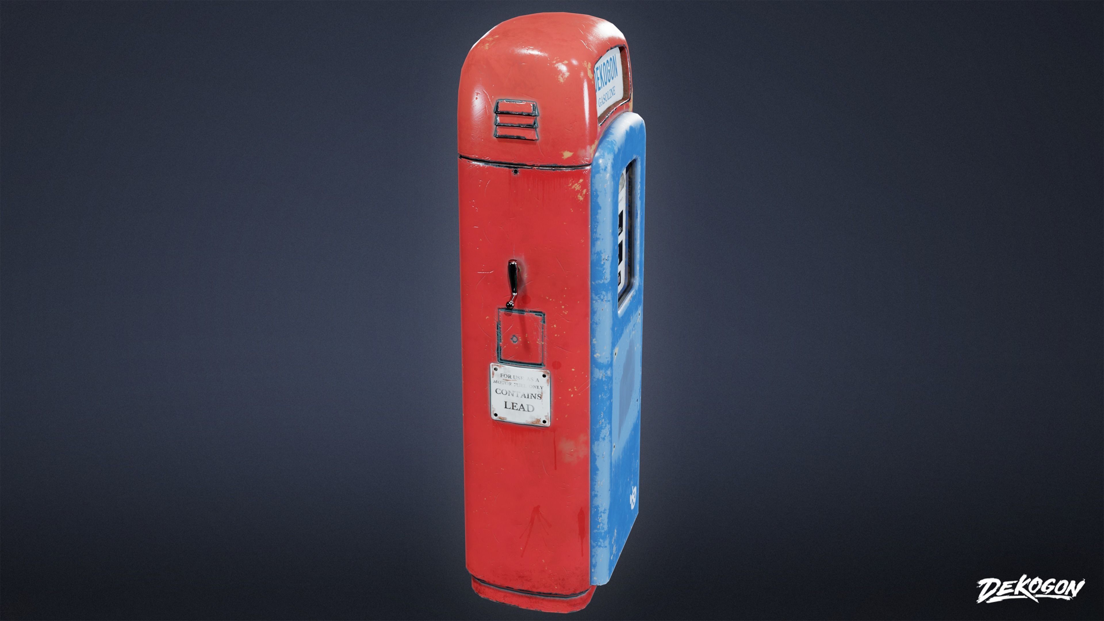 ATTIC - Old Gas Pump 01 - LOW POLY Low-poly 3D model_2