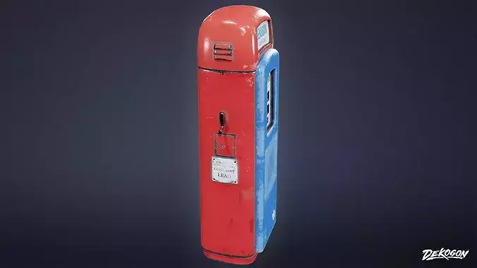 ATTIC - Old Gas Pump 01 - LOW POLY Low-poly 3D model 3