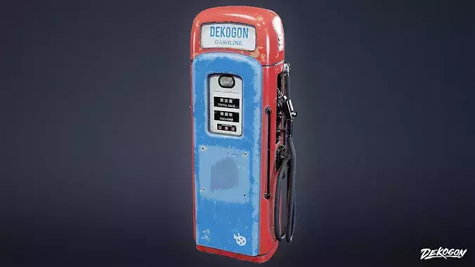 ATTIC - Old Gas Pump 01 - LOW POLY Low-poly 3D model 2