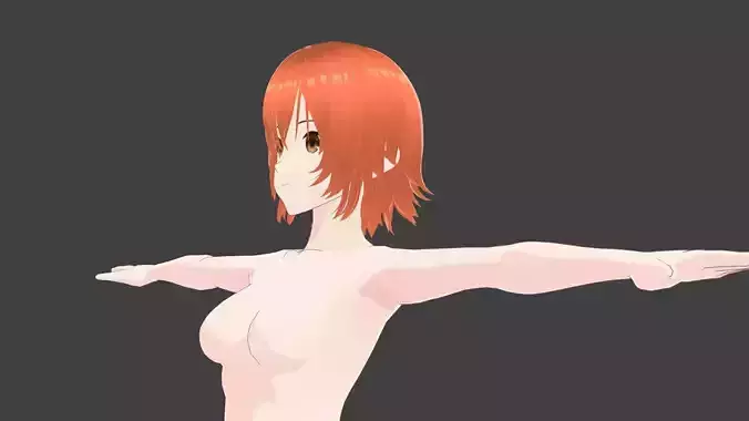 T pose rigged model - Yuigahama Yui anime girl 3D model