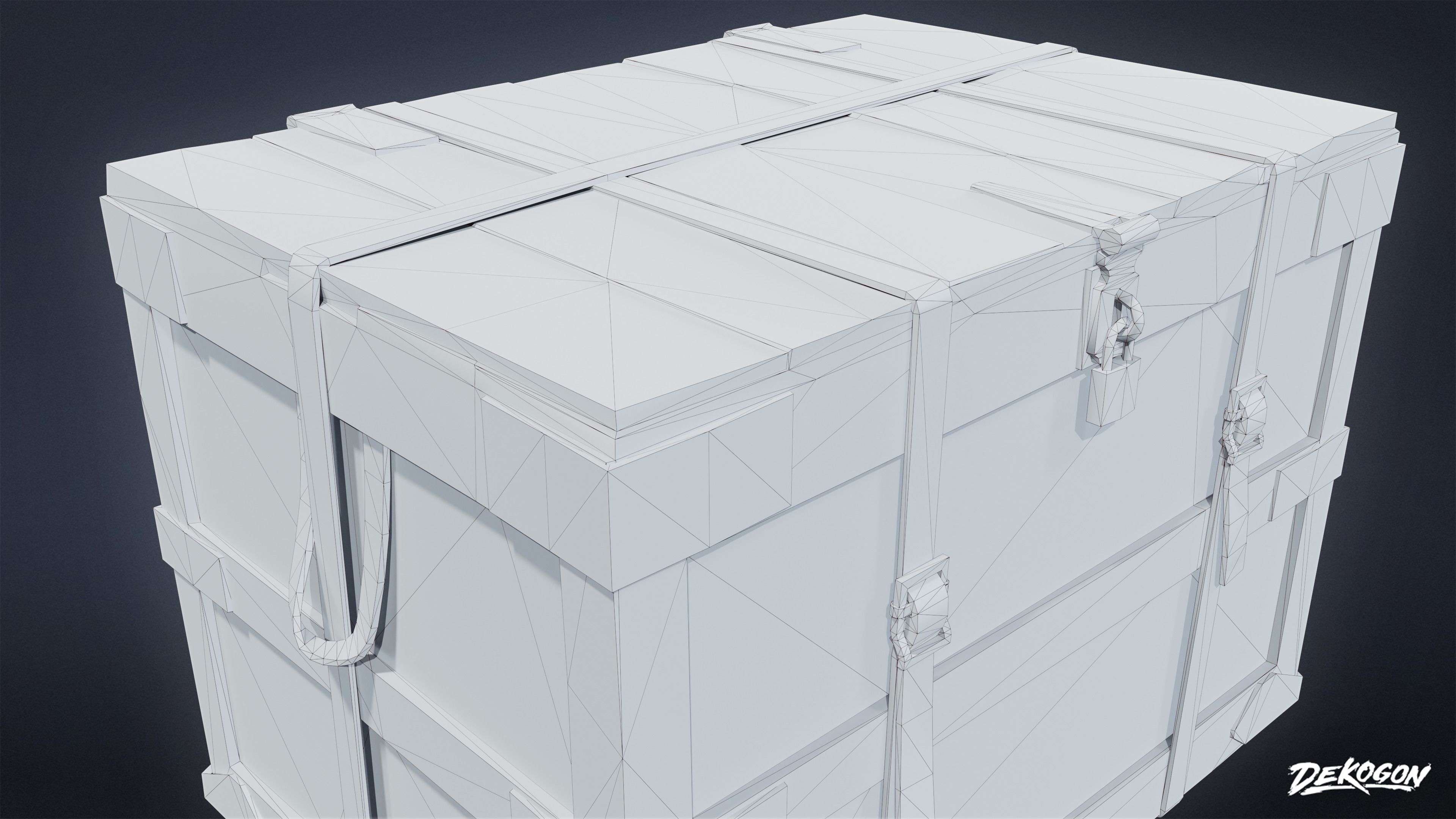 ATTIC - Old Shipping Crate 02 - LOW POLY Low-poly 3D model_7