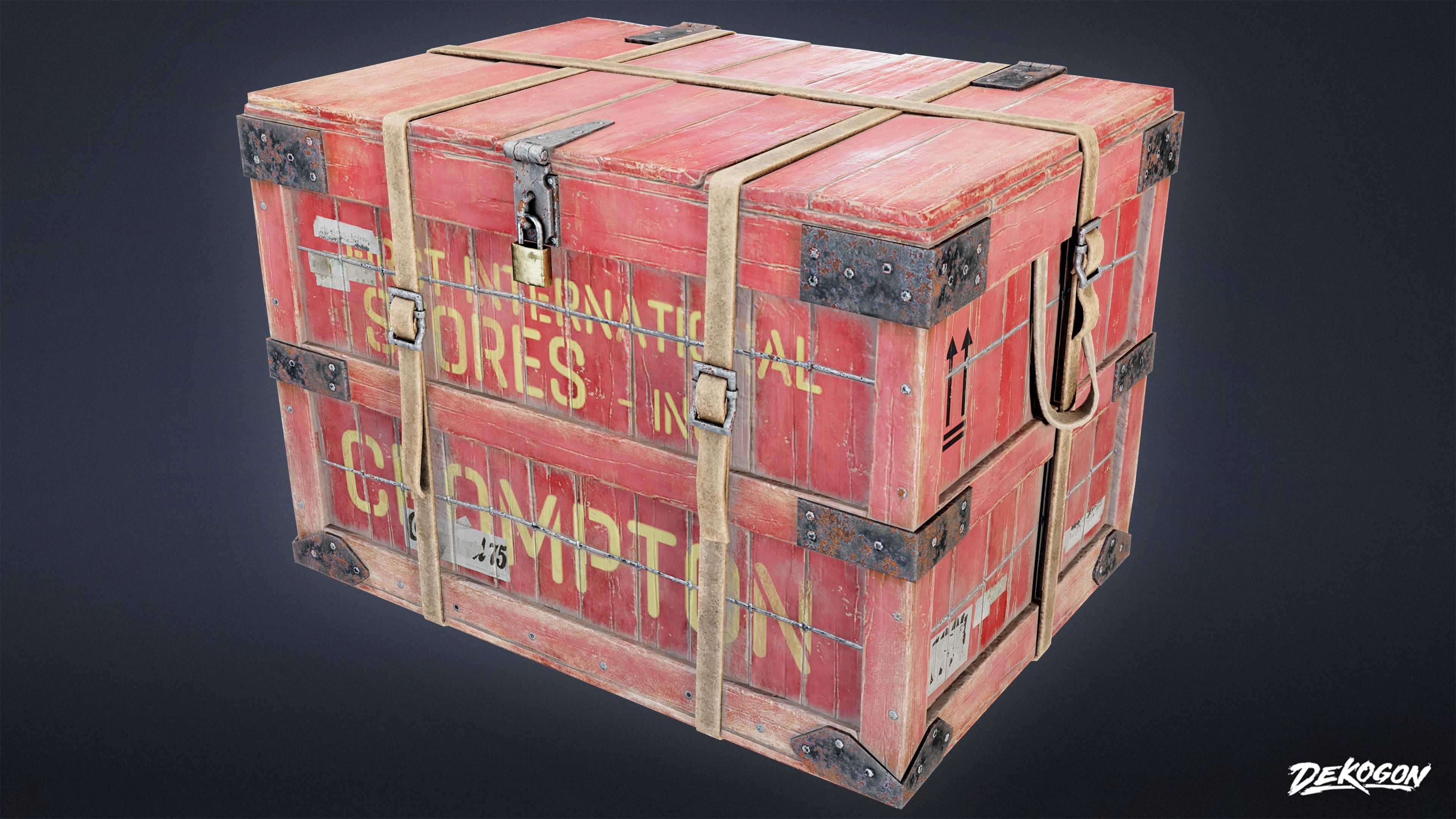 ATTIC - Old Shipping Crate 02 - LOW POLY Low-poly 3D model_1