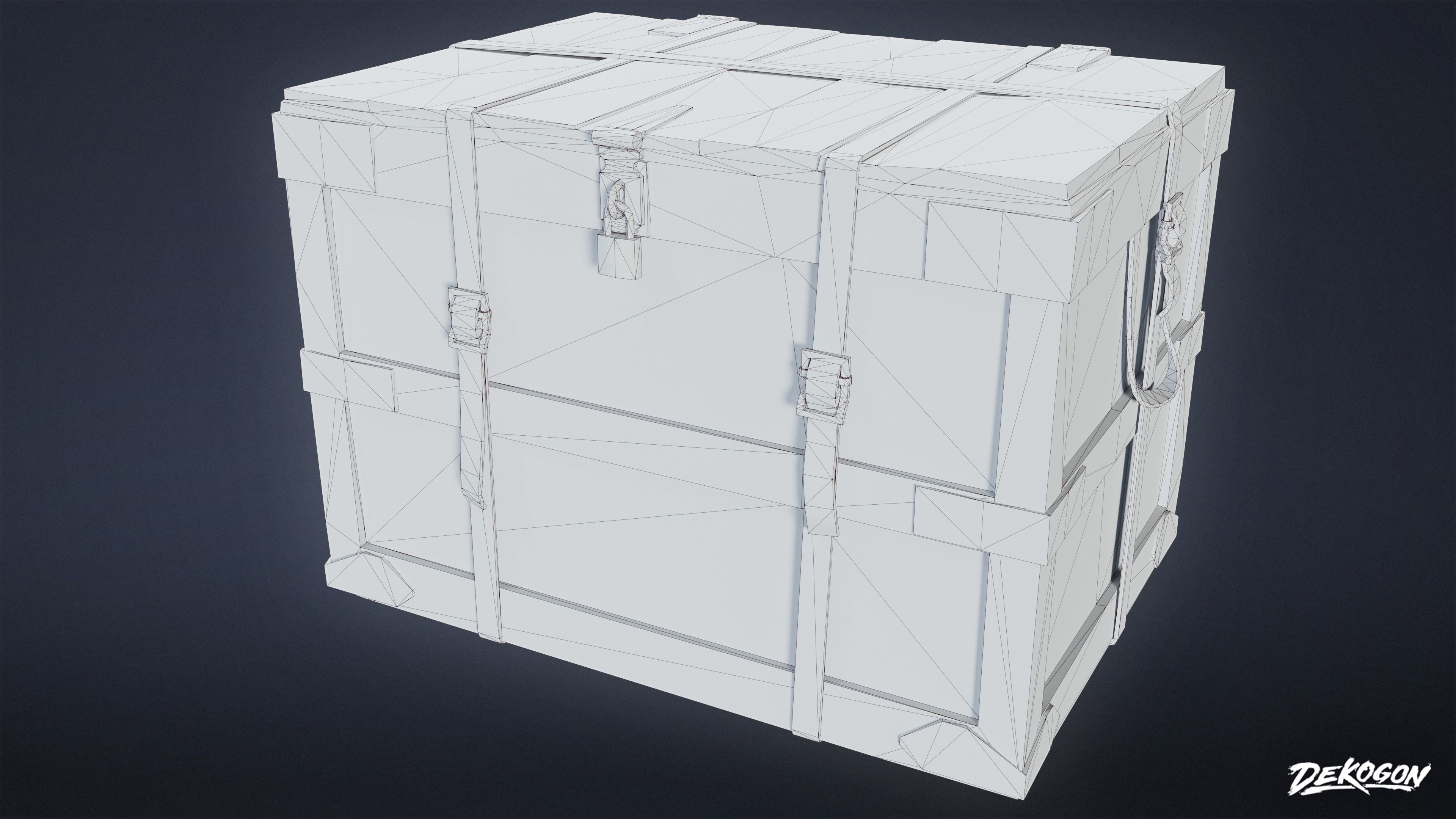 ATTIC - Old Shipping Crate 02 - LOW POLY Low-poly 3D model_8