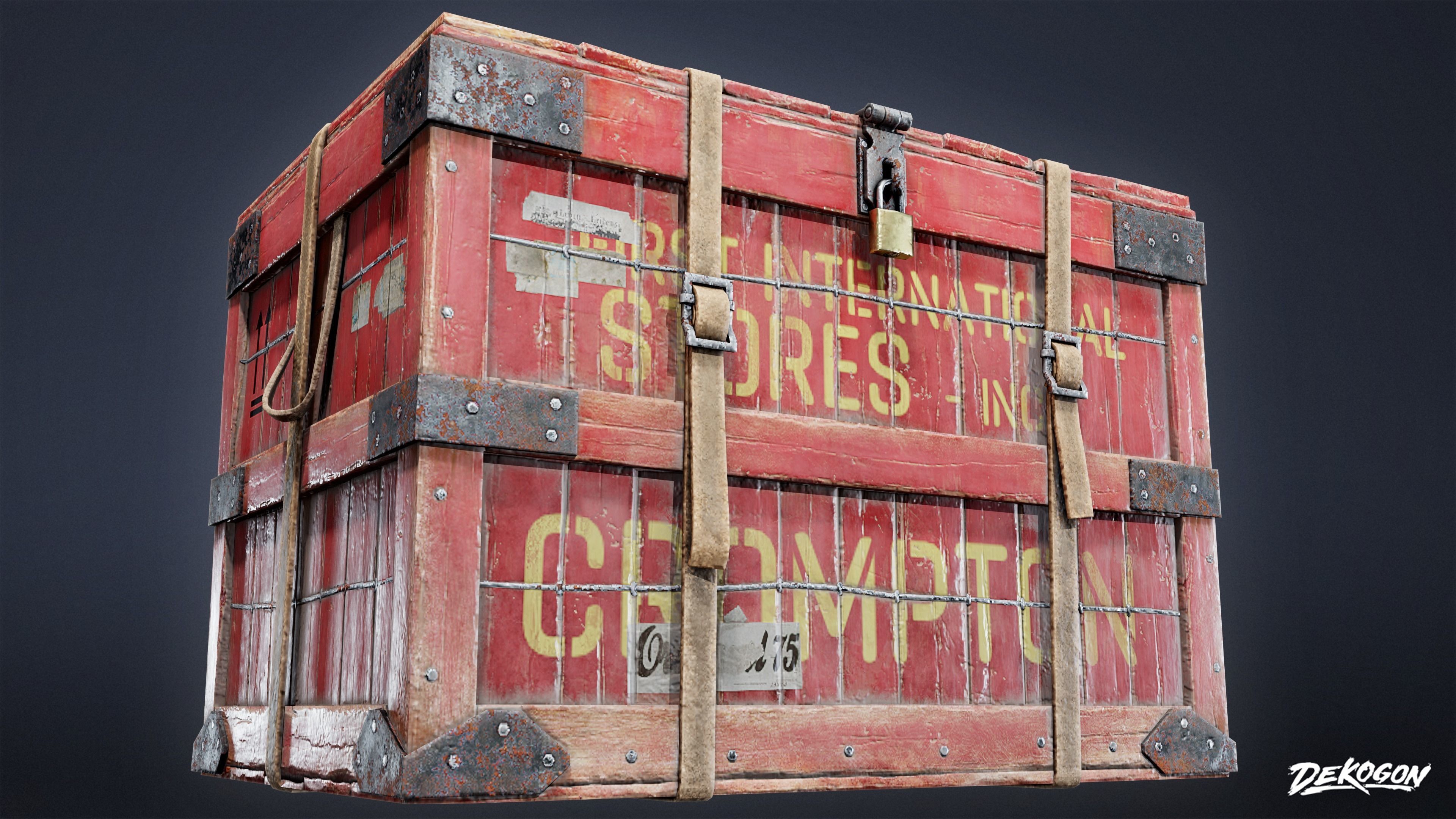 ATTIC - Old Shipping Crate 02 - LOW POLY Low-poly 3D model_5