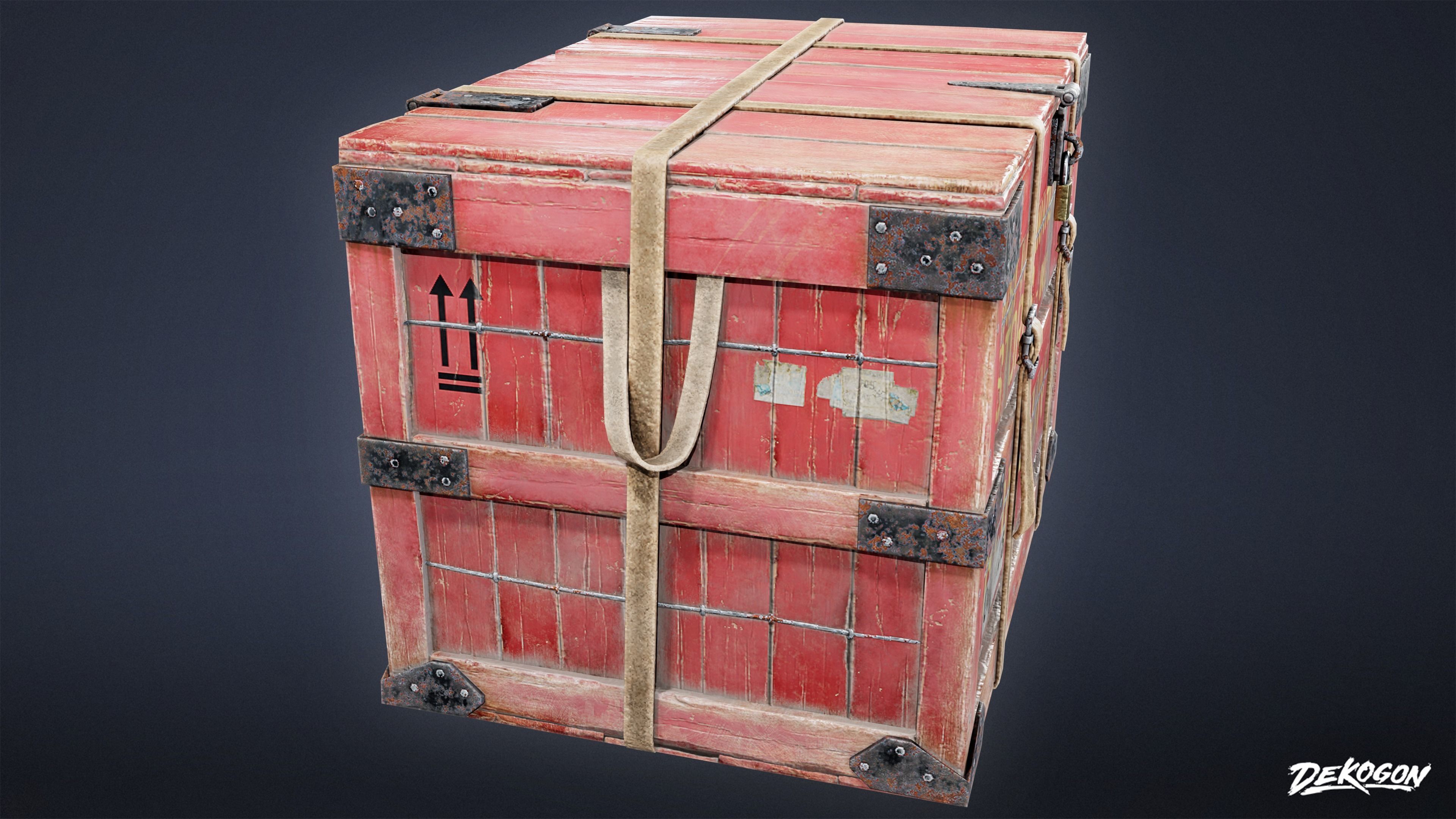 ATTIC - Old Shipping Crate 02 - LOW POLY Low-poly 3D model_2