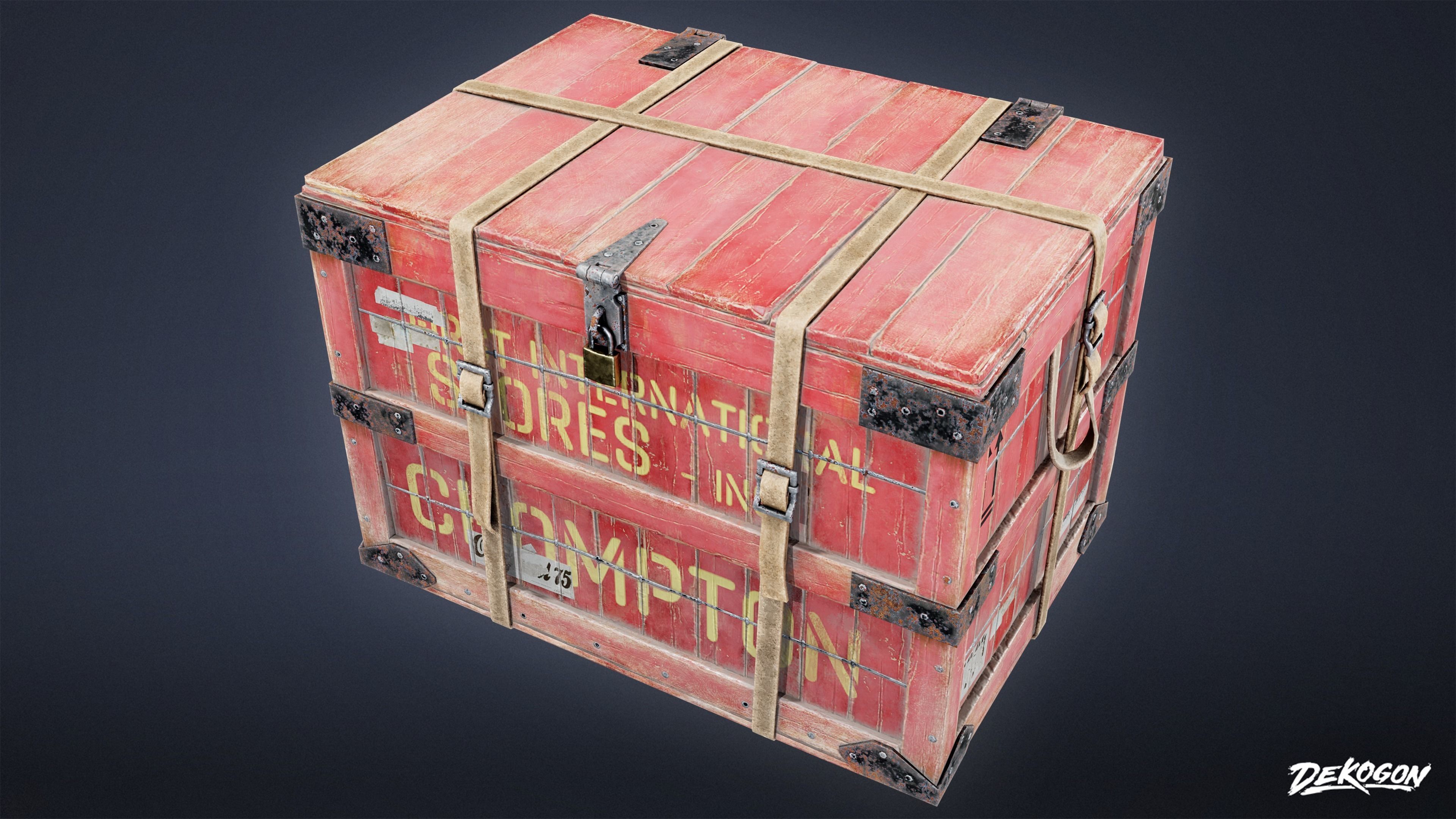 ATTIC - Old Shipping Crate 02 - LOW POLY Low-poly 3D model_4