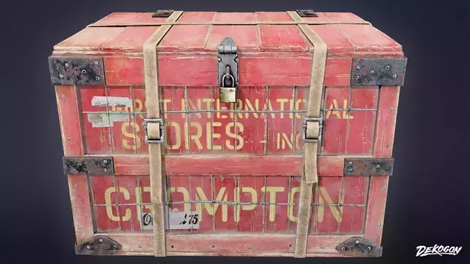 ATTIC - Old Shipping Crate 02 - LOW POLY Low-poly 3D model