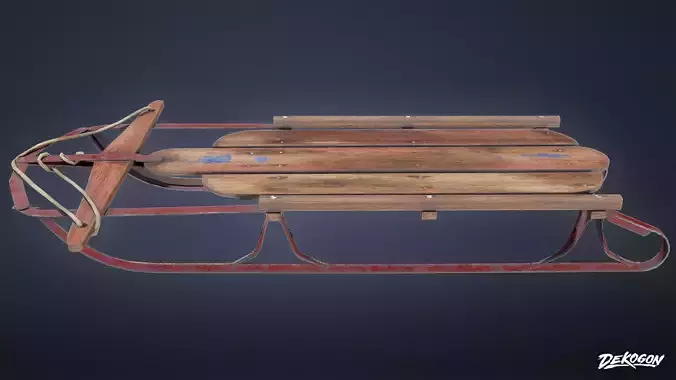 ATTIC - Old Sled 01 - LOW POLY
