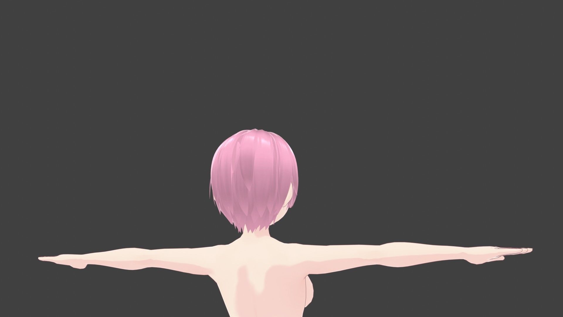 T pose rigged model - Ram anime girl 3D model Low-poly 3D model_4