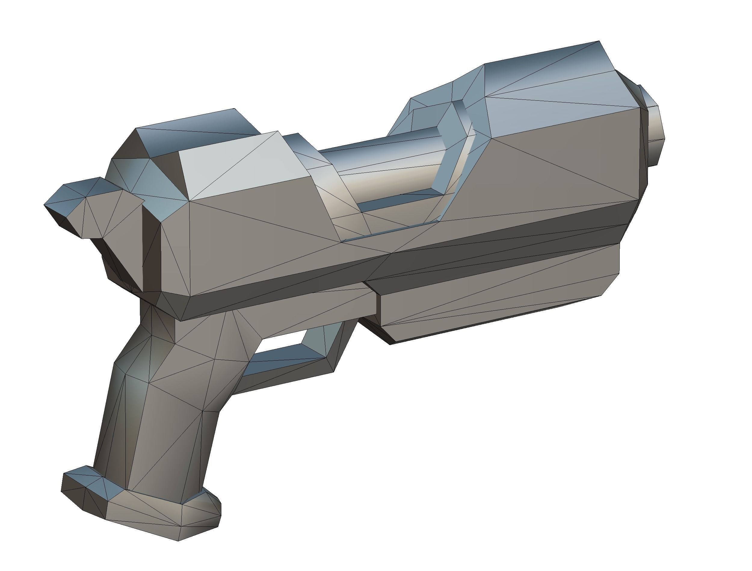 Cartoon Gun Blaster Barrel Nagan Nuff Pistol Revolver Cannon Low-poly 3D model_38