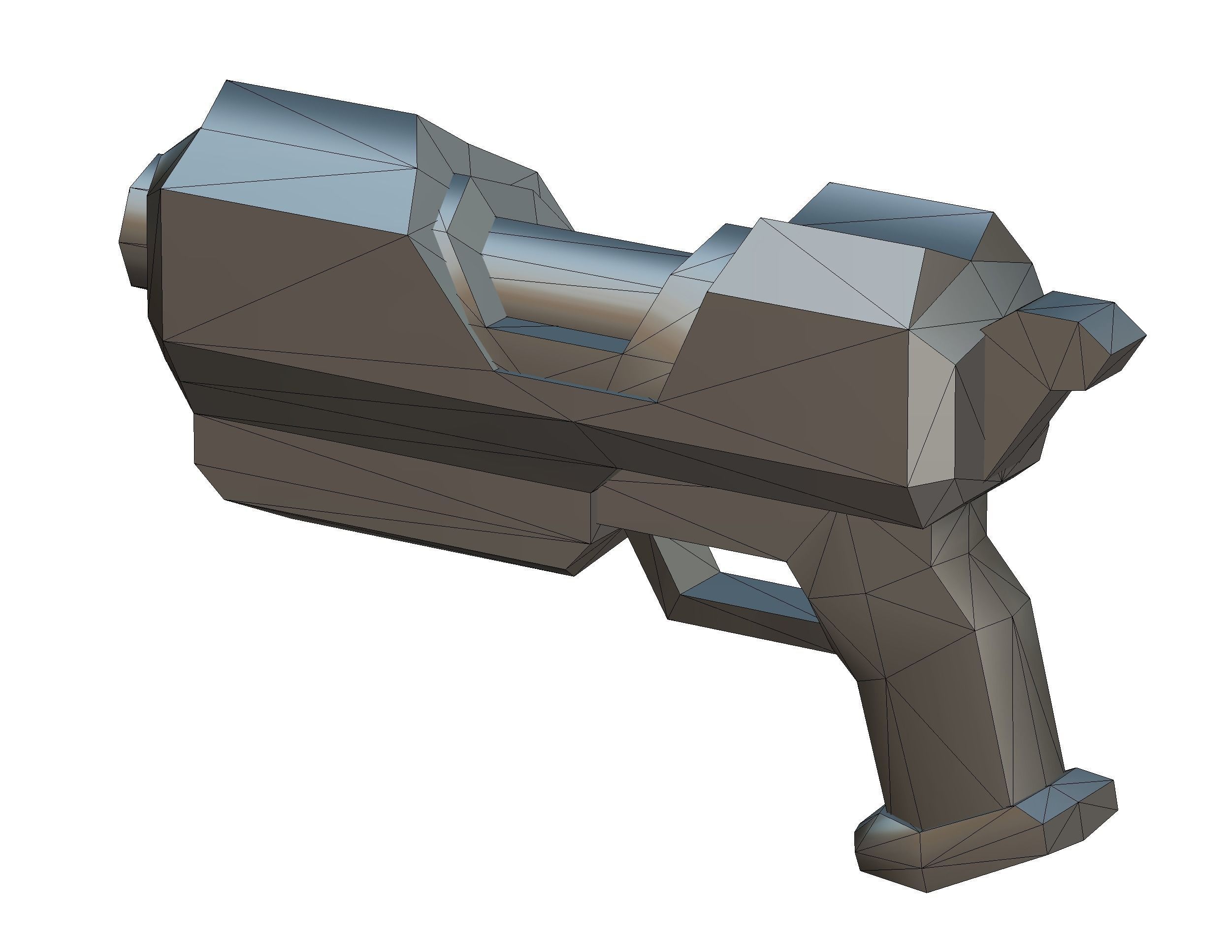 Cartoon Gun Blaster Barrel Nagan Nuff Pistol Revolver Cannon Low-poly 3D model_40