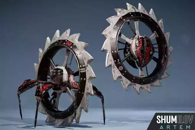 MechWheel1 Low-poly 3D model