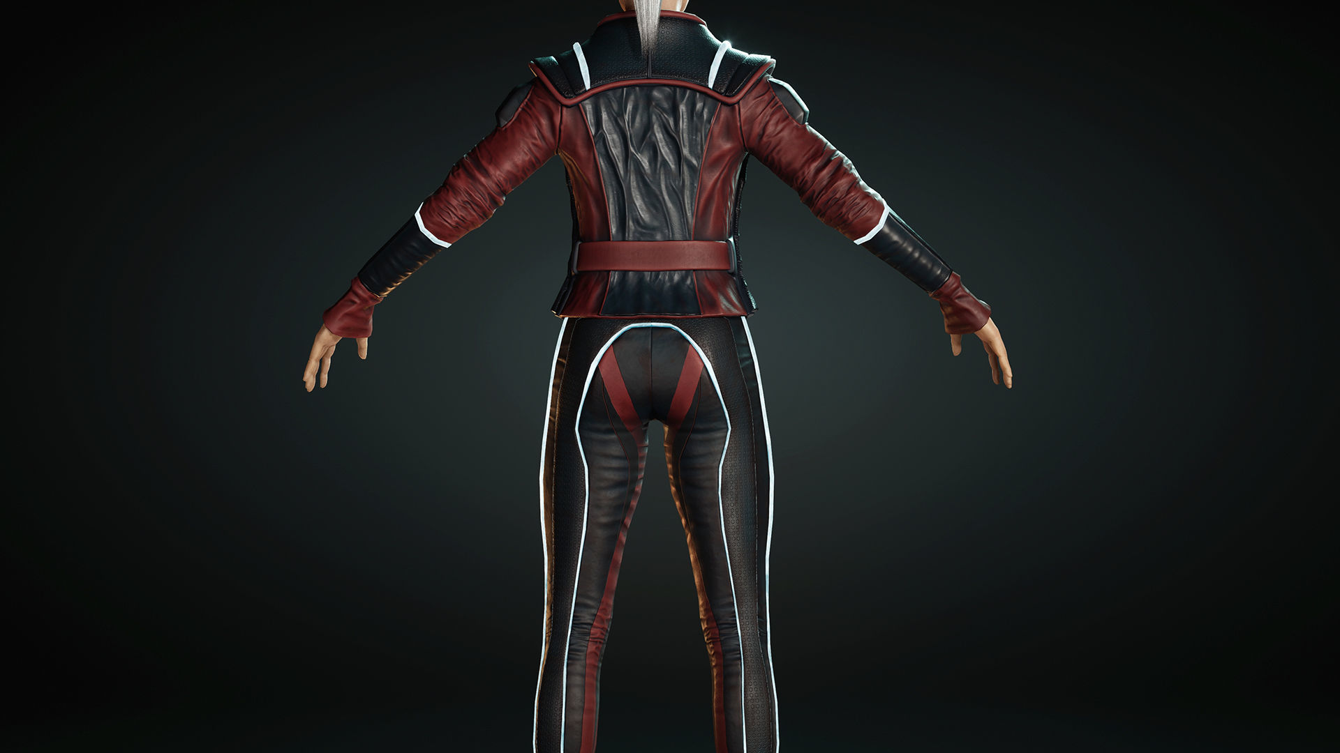 Sci-fi Girl Low-poly 3D model_24